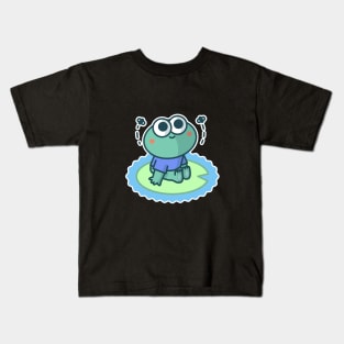 Cute Little Frog Chilling  - Doodle Kids T-Shirt